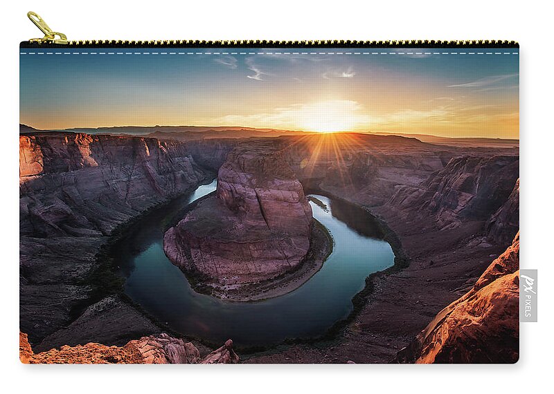 Tranquility Zip Pouch featuring the photograph Horseshoe Bend by Bavo Studio