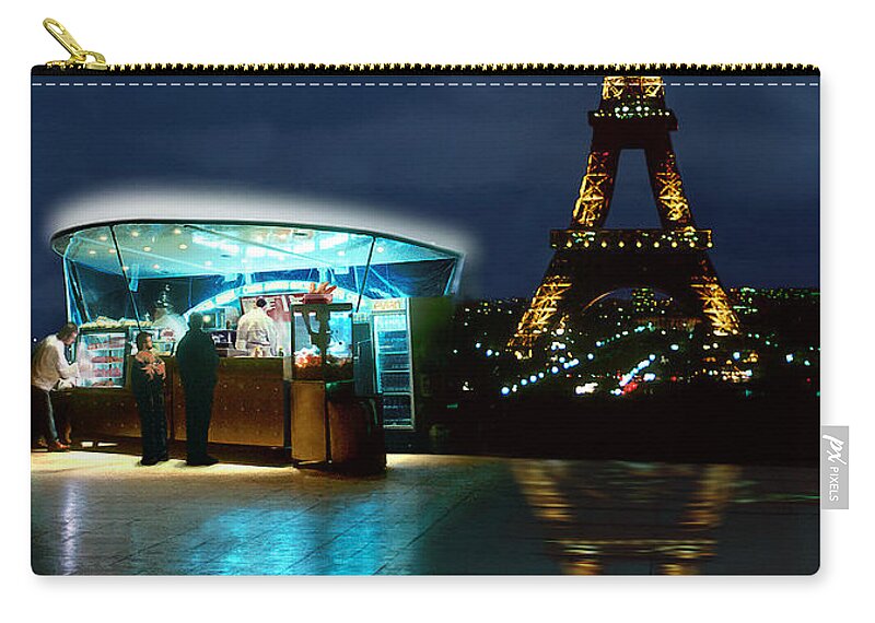 Paris Zip Pouch featuring the photograph Hot Dog in Paris by Mike McGlothlen