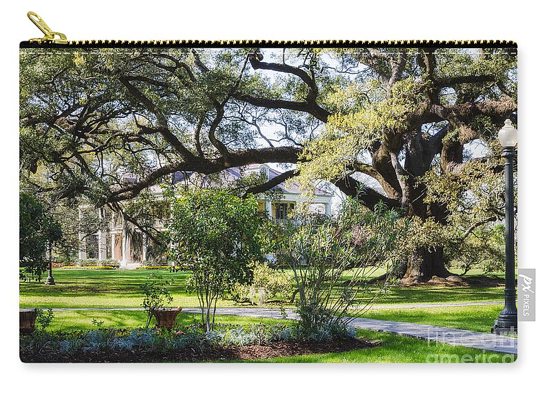 River Road Zip Pouch featuring the photograph Houmas House Plantation in Louisiana by Kathleen K Parker