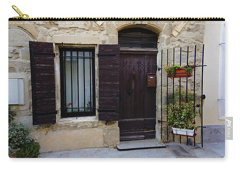 House Zip Pouch featuring the photograph House Arles France DSC01809 by Greg Kluempers