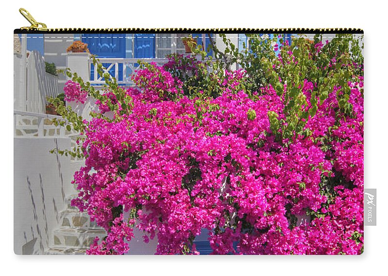 Bougainvillea Zip Pouch featuring the photograph House Of Bougainvillea by David Birchall
