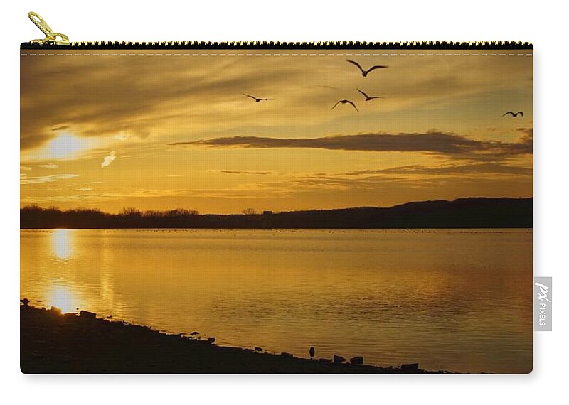 Matt Matekovic Zip Pouch featuring the photograph How Many Birds Can You Count? by Photographic Arts And Design Studio