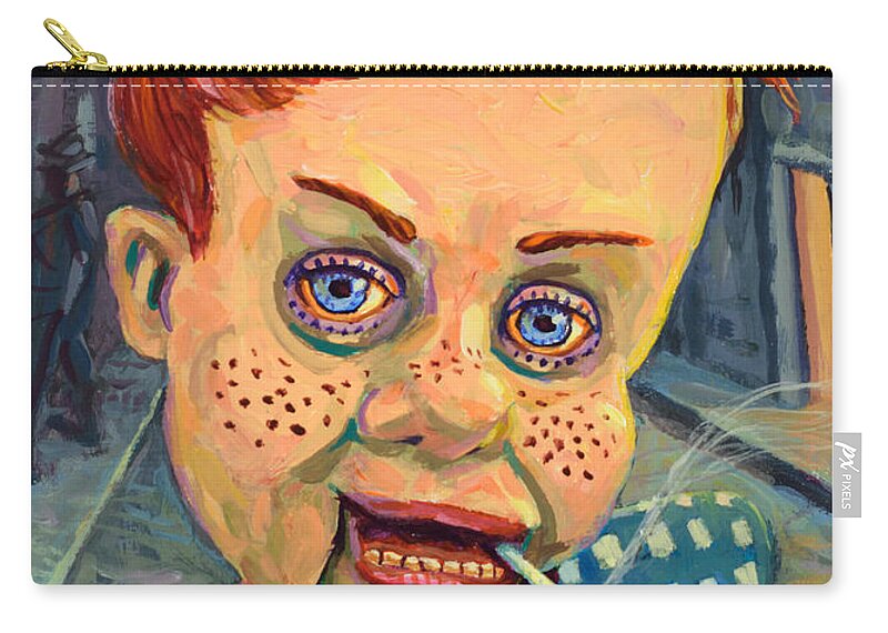 Howdy Doody Zip Pouch featuring the painting Howdy Von doody by James W Johnson