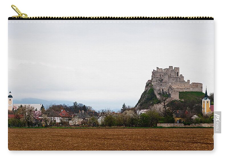 Castle Zip Pouch featuring the photograph Hrad Beckov in Slovakia by Les Palenik