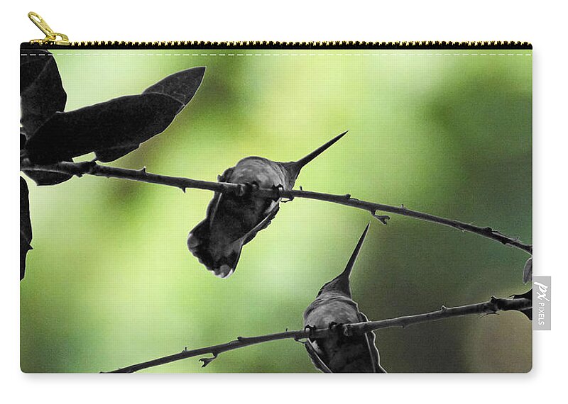 Hummingbird Zip Pouch featuring the digital art Hummingbird Tree by Lizi Beard-Ward