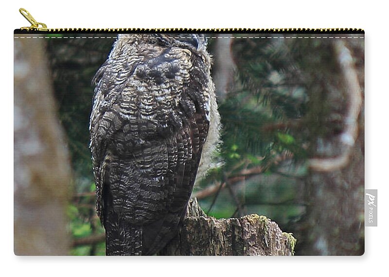 Owl Zip Pouch featuring the photograph I Know You're There by Randy Hall