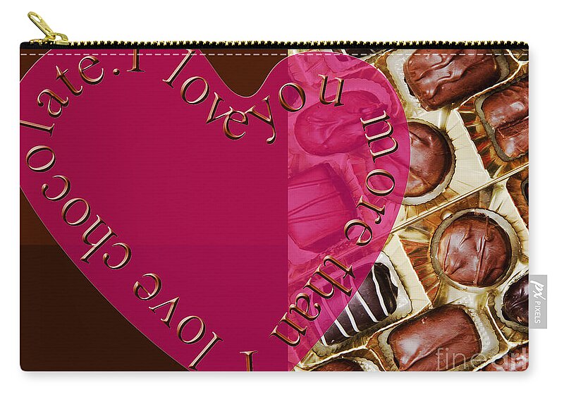 Panorama Zip Pouch featuring the mixed media I Love You More Than I Love Chocolate 5 by Andee Design