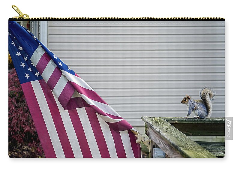 2d Zip Pouch featuring the photograph I Pledge Allegiance by Brian Wallace