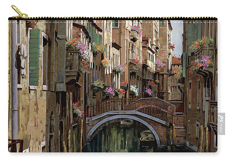 Venice Zip Pouch featuring the painting I Ponti A Venezia by Guido Borelli
