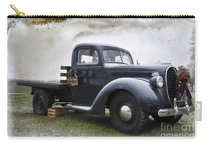 Truck Zip Pouch featuring the photograph I Will Be Home for Christmas by David Arment
