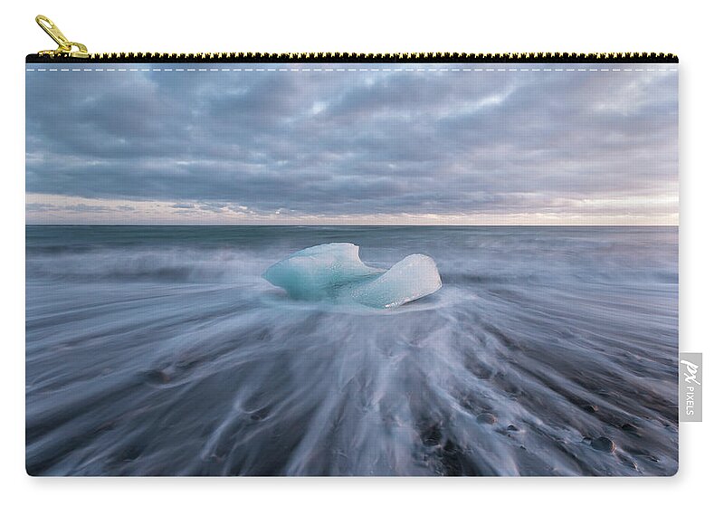 Iceberg Zip Pouch featuring the photograph Ice Block, Jokulsarlon, Iceland by David Clapp