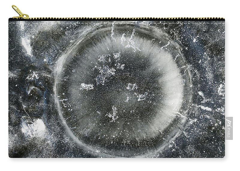 Ice Zip Pouch featuring the photograph Ice Fishing Hole 14 by Steven Ralser