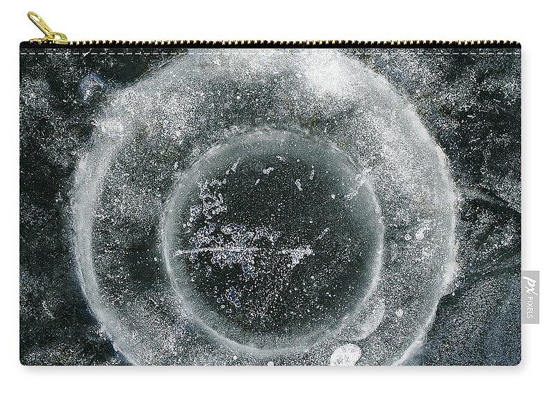 Ice Zip Pouch featuring the photograph Ice Fishing Hole 19 by Steven Ralser