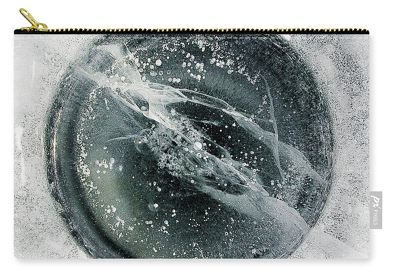 Ice Carry-all Pouch featuring the photograph Ice Fishing Hole 8 by Steven Ralser