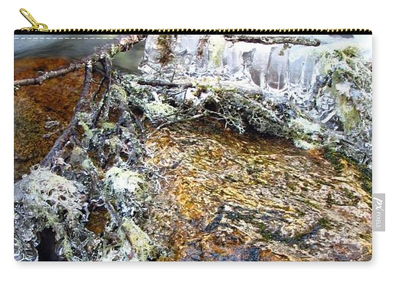 Ice Zip Pouch featuring the photograph Ice Ornaments by Carol Montoya