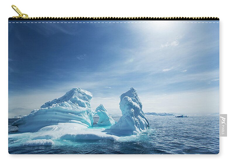 Scenics Zip Pouch featuring the photograph Iceberg, Gerlache Strait, Antarctic by Paul Souders