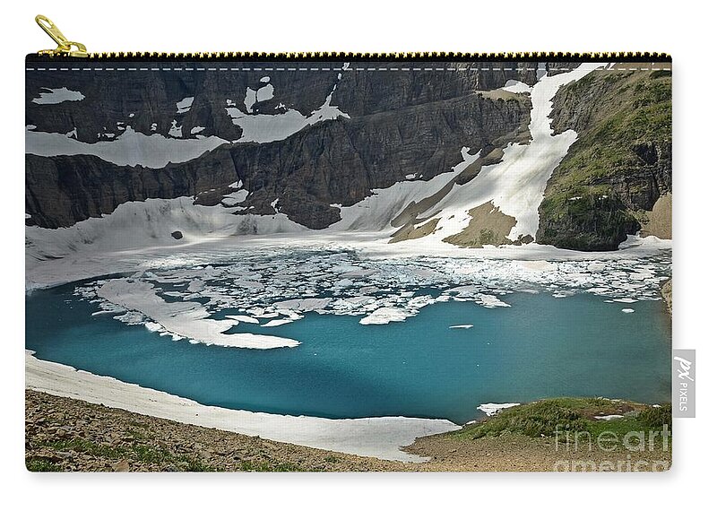 Glacier National Park Zip Pouch featuring the photograph Iceberg Lake by Cassie Marie Photography