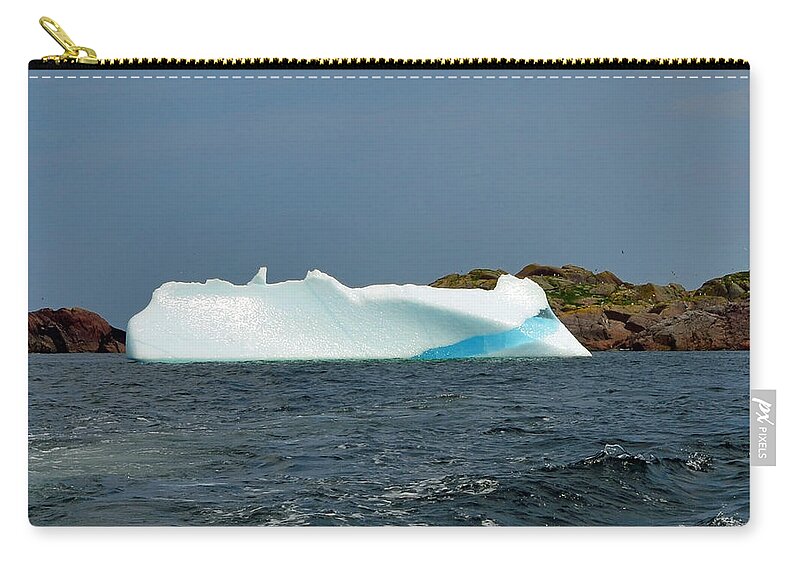 Iceberg Off Little Fogo Islands Newfoundland Zip Pouch featuring the photograph Iceberg off Little Fogo Islands Newfoundland by Lisa Phillips