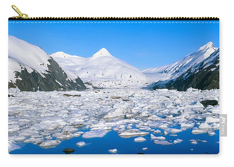 Photography Zip Pouch featuring the photograph Icebergs In Portage Lake And Portage by Panoramic Images