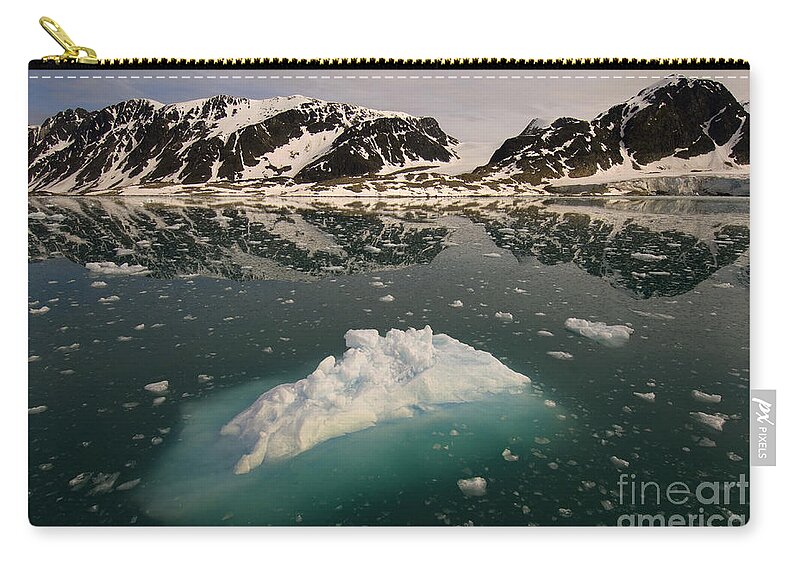Iceberg Zip Pouch featuring the photograph Icebergs Near The Monaco Glacier by John Shaw