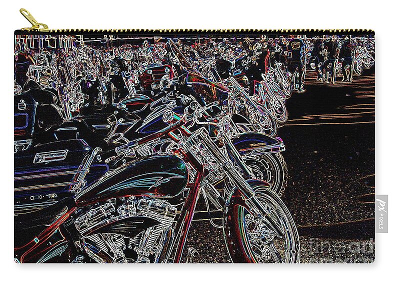 Motorcycle Zip Pouch featuring the photograph Iced Out Bikes by Anthony Wilkening