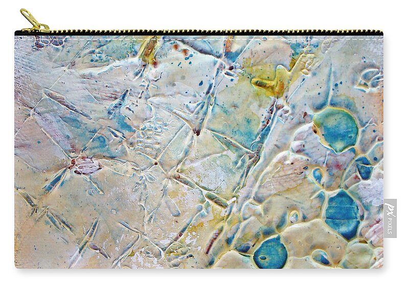 Texture Zip Pouch featuring the mixed media Iced Texture I by Phyllis Howard