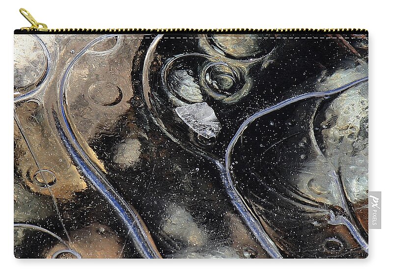 Water Zip Pouch featuring the photograph Icy Bubbles by Randy Hall
