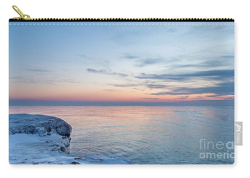 Bolder Point Zip Pouch featuring the photograph Icy Rise by Andrew Slater