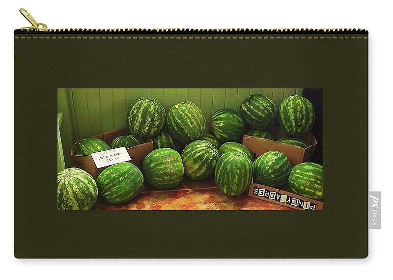 Watermelons Zip Pouch featuring the photograph If I Had A Watermelon by Patricia Greer