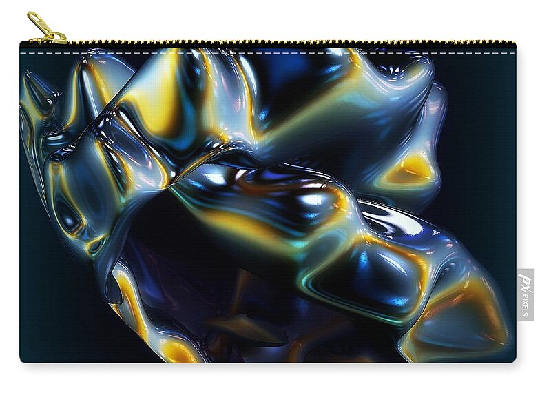 Igneous Zip Pouch featuring the digital art Igneous Blue by Greg Moores