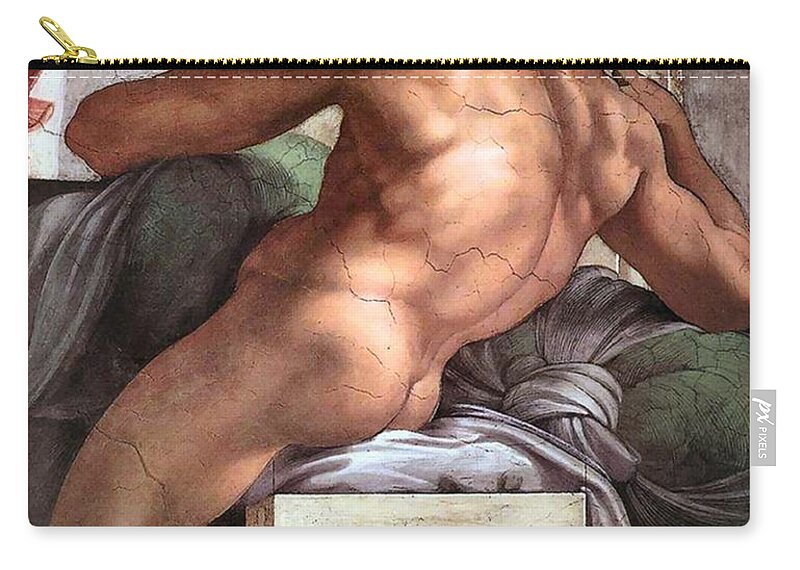 Ignudo Carry-all Pouch featuring the painting Ignudo Number One of 1511 by Michelangelo Buonarroti