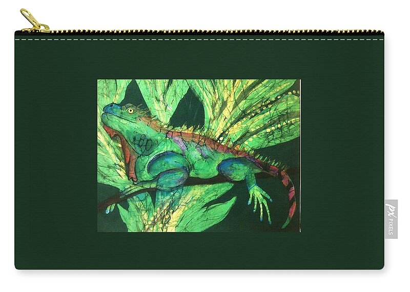 Iguans Zip Pouch featuring the tapestry - textile Iguana by Kay Shaffer
