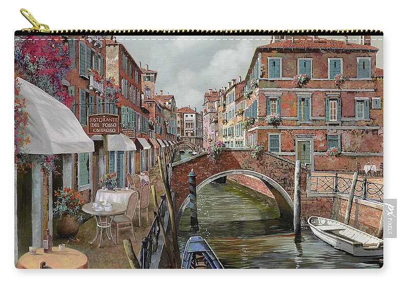 Venice Carry-all Pouch featuring the painting Il Fosso Ombroso by Guido Borelli