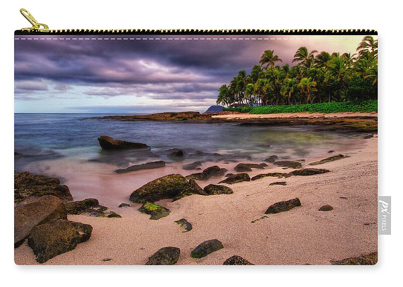  Zip Pouch featuring the photograph Iluminated Beach by Anthony Michael Bonafede