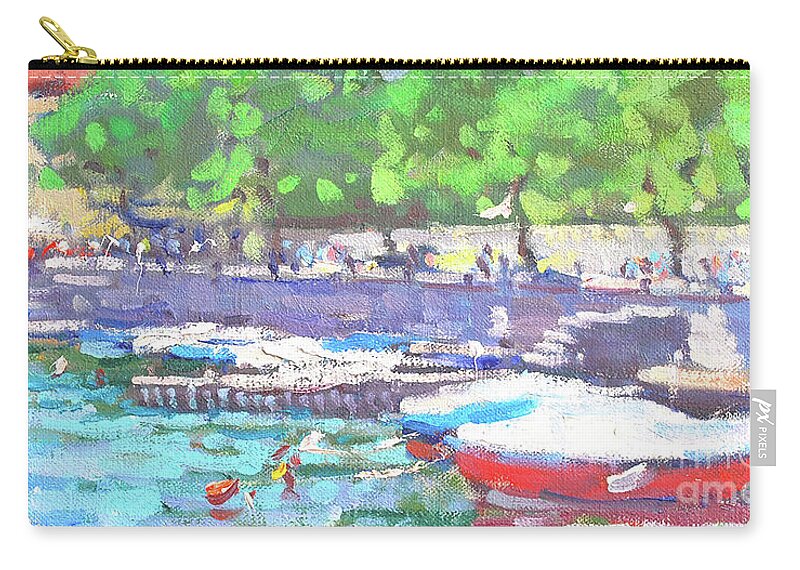 Lenno Zip Pouch featuring the painting Caught In Summer by Jerry Fresia
