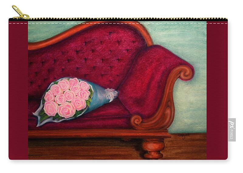 Sofa Zip Pouch featuring the drawing I'm Not Renoir by Catherine Howley