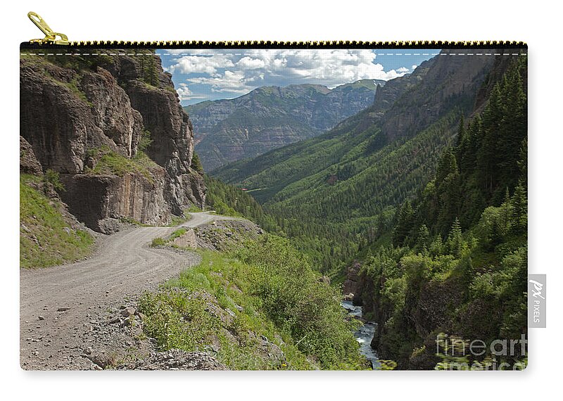 Colorado Zip Pouch featuring the photograph Imogene Pass Road near Imogene Basin by Fred Stearns