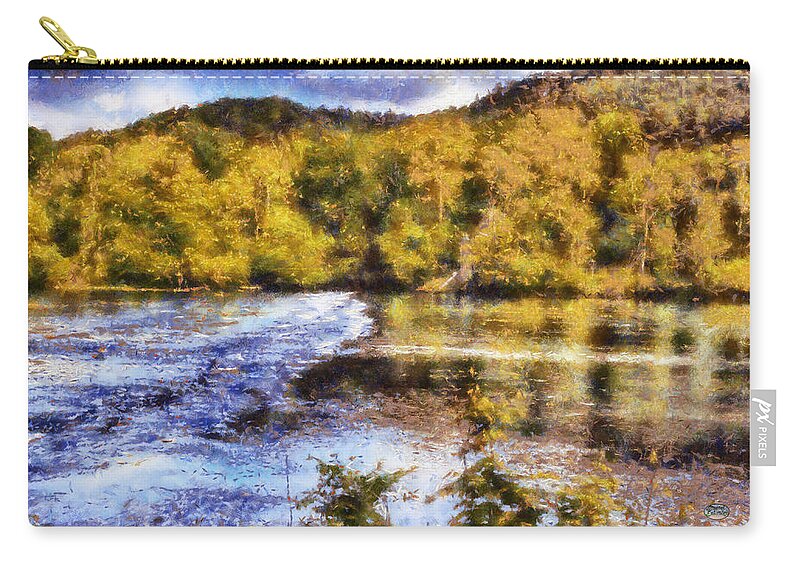 Etowah River Zip Pouch featuring the digital art Impressionist Etowah River by Daniel Eskridge