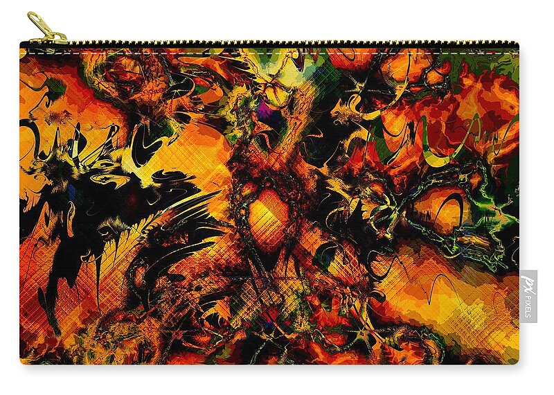 Chaotic Zip Pouch featuring the digital art In A Tizzy by Elizabeth McTaggart