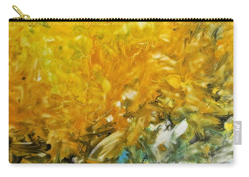 Abstract Zip Pouch featuring the painting In my Magic Garden by Joan Reese