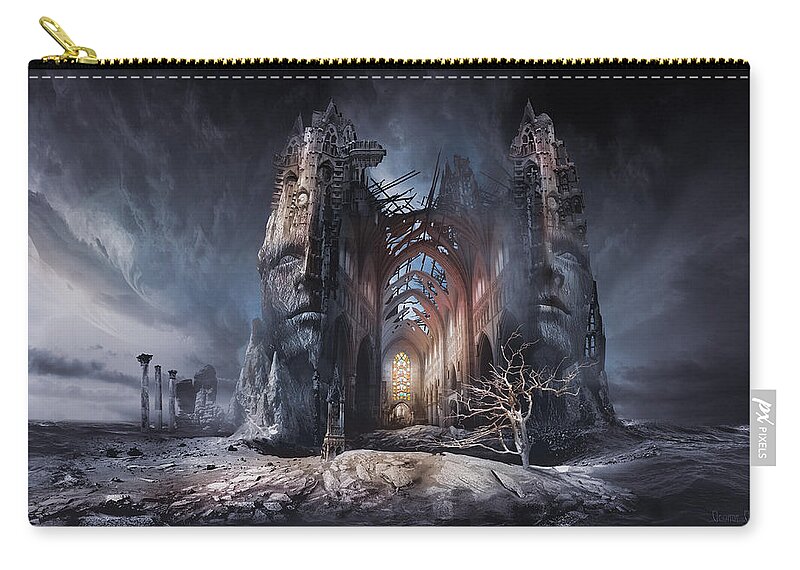 Portrait Architecture Carry-all Pouch featuring the digital art In Search of Meaning by George Grie