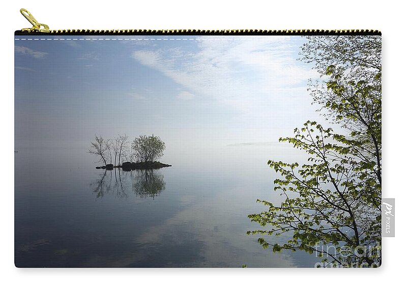 Fishing Zip Pouch featuring the photograph In The Distance On Mille Lacs Lake In Garrison Minnesota by Jacqueline Athmann