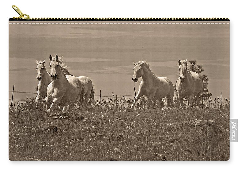 In The Field. D5959 Zip Pouch featuring the photograph In The Field by Wes and Dotty Weber