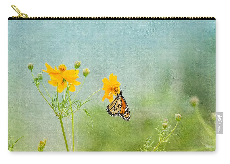 Nature Zip Pouch featuring the photograph In The Garden - Monarch Butterfly by Kim Hojnacki