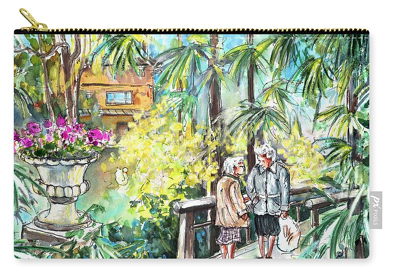 Travel Zip Pouch featuring the painting In The Park In Bergamo by Miki De Goodaboom