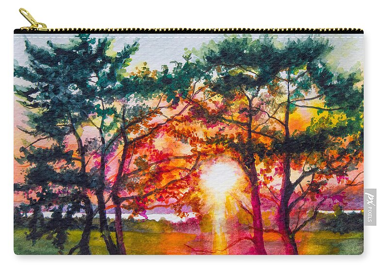 Sunset Zip Pouch featuring the painting Indian River Sunset by Patricia Allingham Carlson