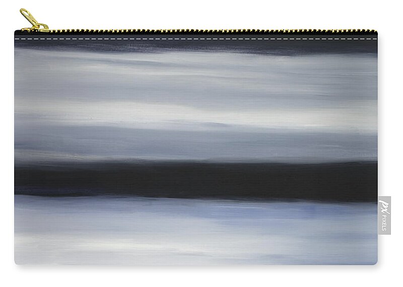 Abstract Zip Pouch featuring the painting Indigo Blur I by Tamara Nelson