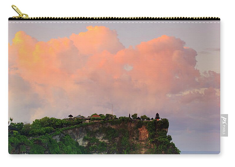 Scenics Zip Pouch featuring the photograph Indonesia, Bali, Cliff Temple by Michele Falzone