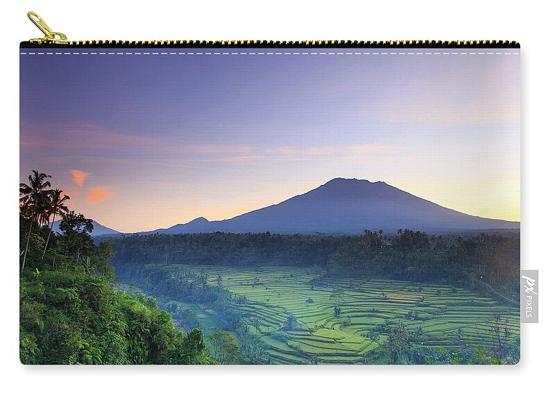 Scenics Zip Pouch featuring the photograph Indonesia, Bali, Rice Fields And by Michele Falzone