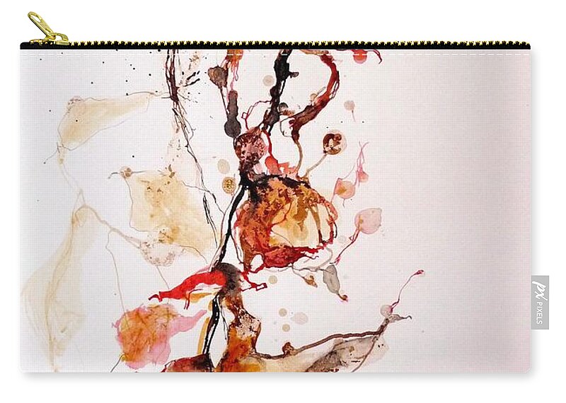 Ink Zip Pouch featuring the drawing Ink_r1 by Karina Plachetka